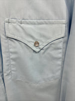 New Men’s ELY Wildlife Blue Horse Embroidered Long Sleeve Pearl Snap Medium K-57