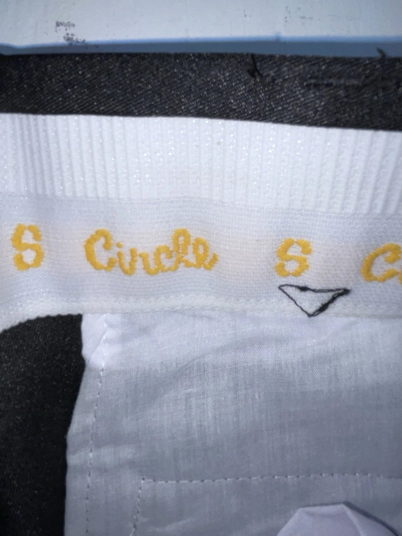 New Vintage Black Circle S Polyester Pants #CP4793 OO-35