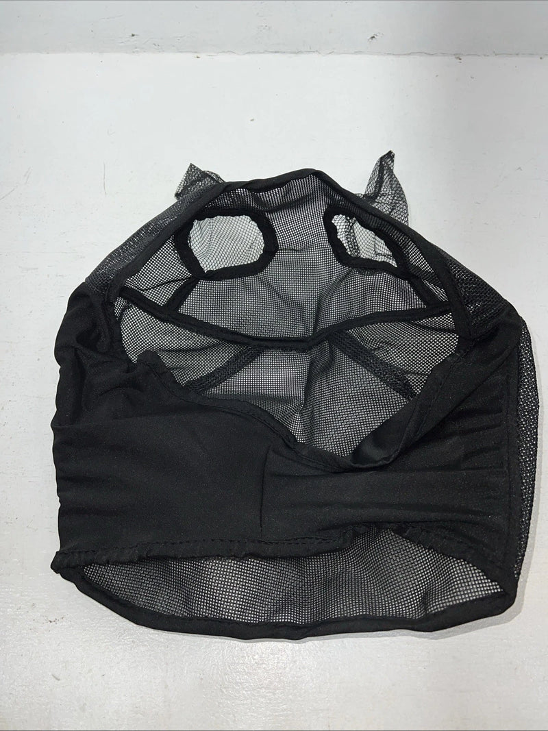 New Black Horse Fly Masks Spandex Chin H-517