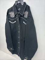New Woman Western Express Black Deigned Long Sleeve Pearl Snap 2XL GG-50