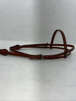 New Leather Trainer Dark Oil Browband Headstall Silver Buckles S-60