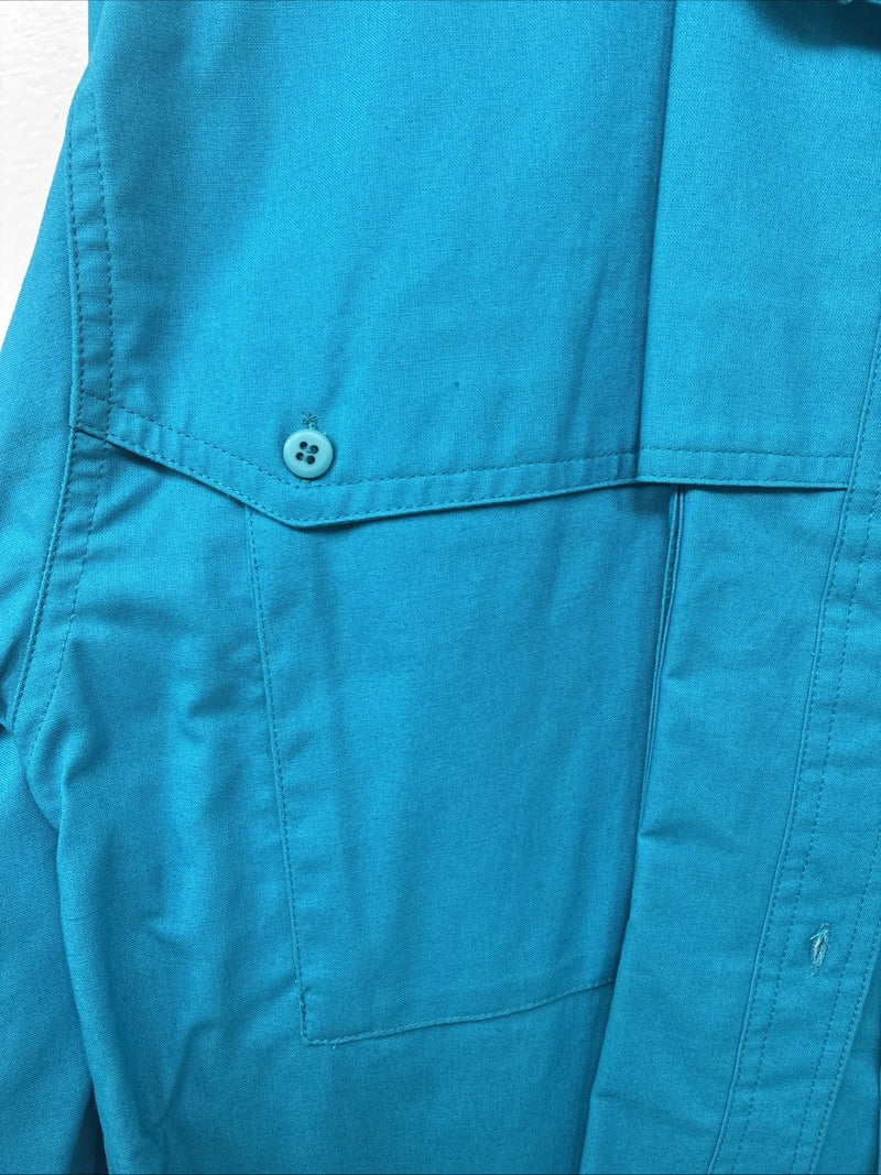 New Women’s San Angelo Blue Long Sleeve Button Up Medium MM-109