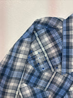 New Women’s Cumberland Blue Plaid Long Sleeve Pearl Snap 3XL GG-58