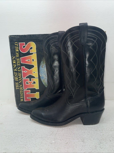New Men’s Black Texas Brand Cowboy Boots. 5100 9 D. 3-68
