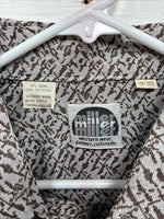New Men’s Miller Brown Designed Long Sleeve Pearl Snap 17 X 33 XL T-6