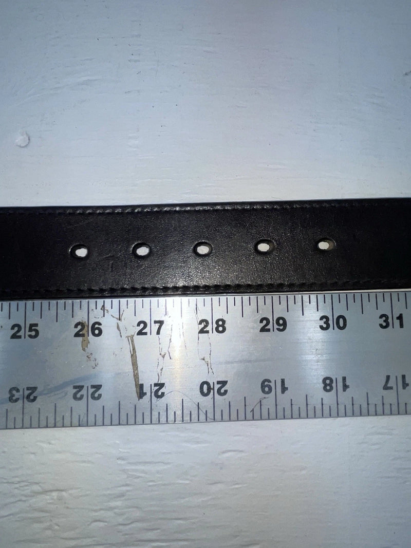 New Black Genuine Leather Double S Silver Pendent 28” Belt #3508501 JJ-49