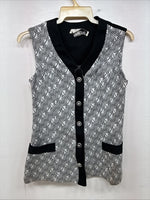 New Women’s Western Heritage Black White Show Vest Button Up Size 14 YY-112