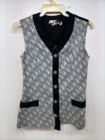 New Women’s Western Heritage Black White Show Vest Button Up Size 14 YY-112