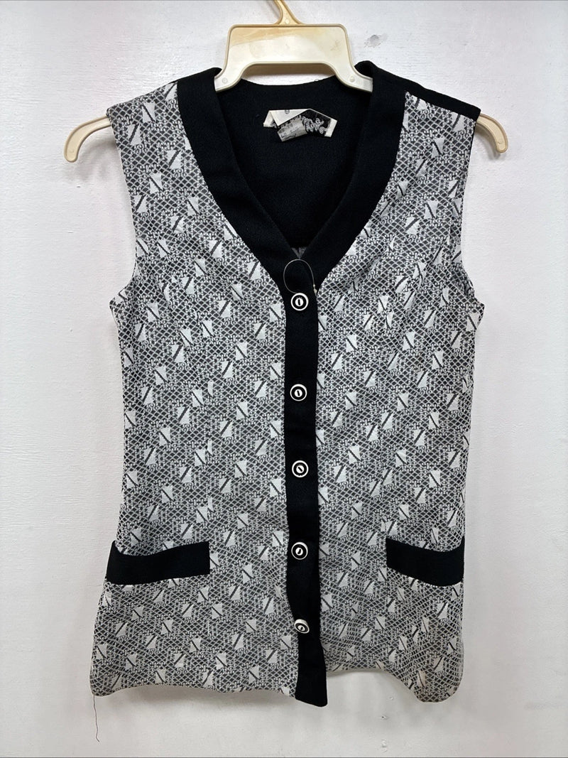 New Women’s Western Heritage Black White Show Vest Button Up Size 14 YY-112