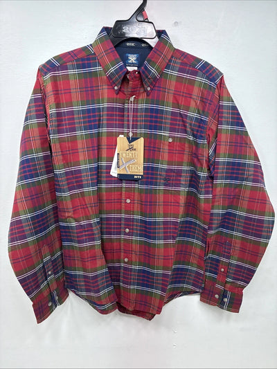 New Boys Twenty X Red Plaid Long Sleeve Pearl Snap XL DD-91