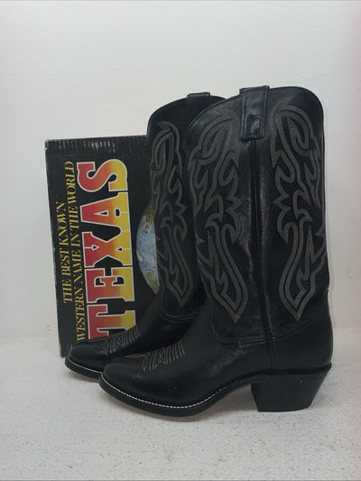 New Men’s Black Texas Brand Cowboy Boots. 7800 8.5 8 1/2 D. 3-119