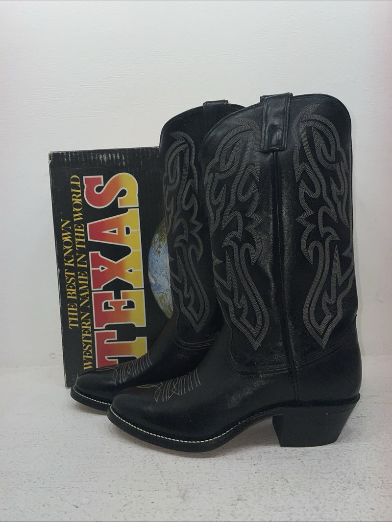 New Men’s Black Texas Brand Cowboy Boots. 7800 8.5 8 1/2 D. 3-119