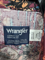 New Men’s Wrangler Propel Western Design Long Sleeve Button Up 17.5 XL AA-10