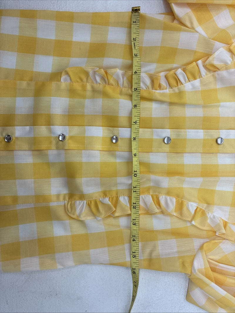 Be Women’s H Bar C Yellow Checker Long Sleeve Pearl Snap Size 30 LL-111