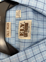 New Men’s ELY Cattleman Blue Short Sleeve Pearl Snap 3XL E-37