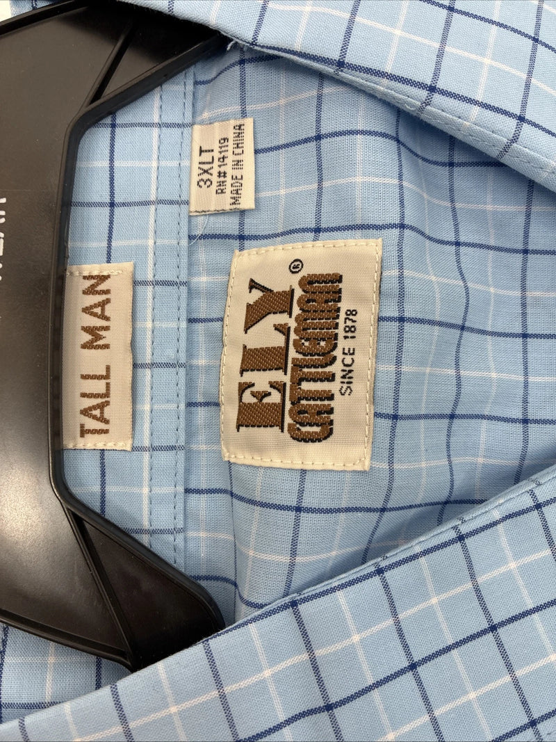 New Men’s ELY Cattleman Blue Short Sleeve Pearl Snap 3XL E-37
