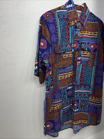 New Men’s Multicolor The San Angelo Short Sleeve Button Up Shirt L P-52