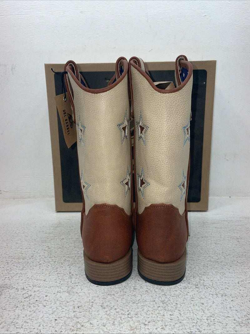 New Children’s Brown DBL Barrel Cowboy Boots. 4451402 2.5 2 1/2. 23-138