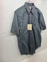 New Men’s ELY Cattleman Gray Short Sleeve Pearl Snap 16.5 Large AA-27