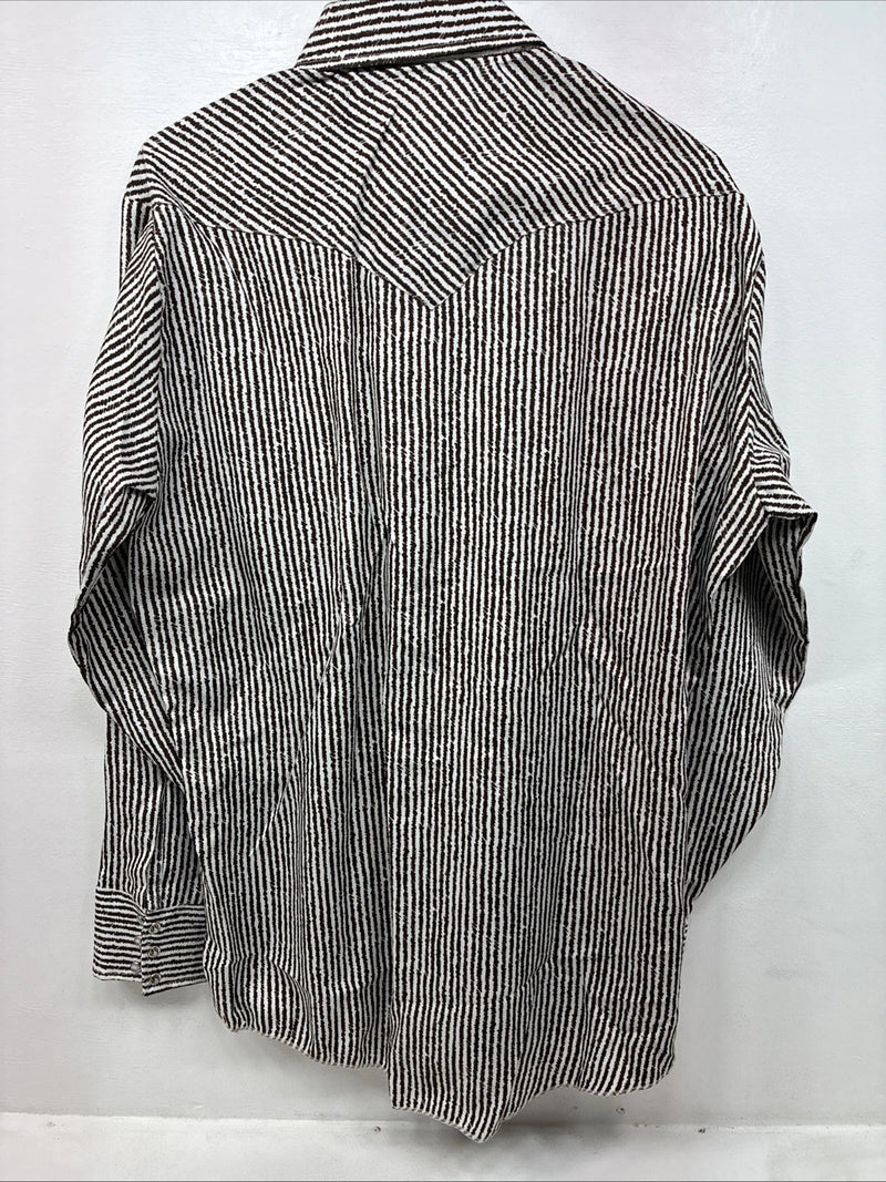 New Women’s Dickson Jenkins Brown Design Long Sleeve Pearl Snap 16.5 MM-32