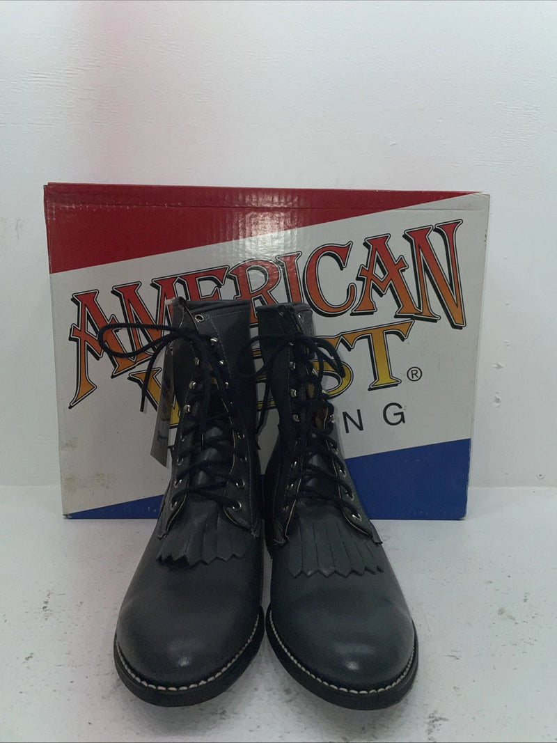 New Men’s Gray Lace Up American West Cowboy Boots. 6999 11 E W. 8-62