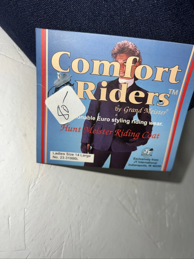 New Women’s Comfort Riders Blue Hunt Meister Riding Coat 14 Large JJ-602