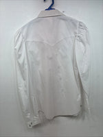 New Women’s H Bar C White Design Long Sleeve Pearl Snap Size 28 KK-49