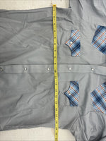 New Kids Champion Western Gray Plaid Long Sleeve Pearl Snap Size 18 CC-107