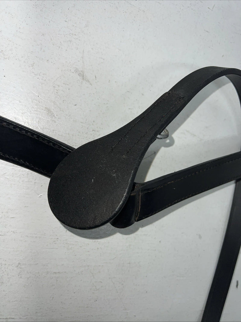 New Tough 1 Black Genuine Leather Double Stitched Breastcollar #41-3450 Y-24