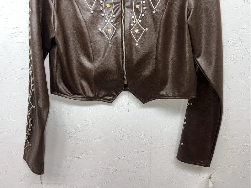 New Women’s 1849 Authentic Ranchwear Brown Western Show Short Jacket Small H-602