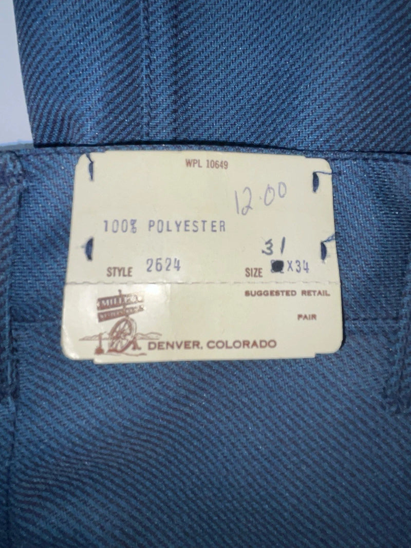 New Vintage Blue Miller Polyester Pants #2624 SS-39