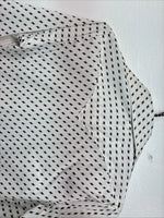 New Women’s Dickson Jenkins White Brown Long Sleeve Pearl Snap Size 30 KK-94