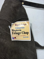 New Equi-grip Brown Show Chaps With Fringe Adjustable Waist 38” L-37