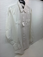 New Men’s White Horse White Stripe Design Long Sleeve Pearl Snap XL O-63