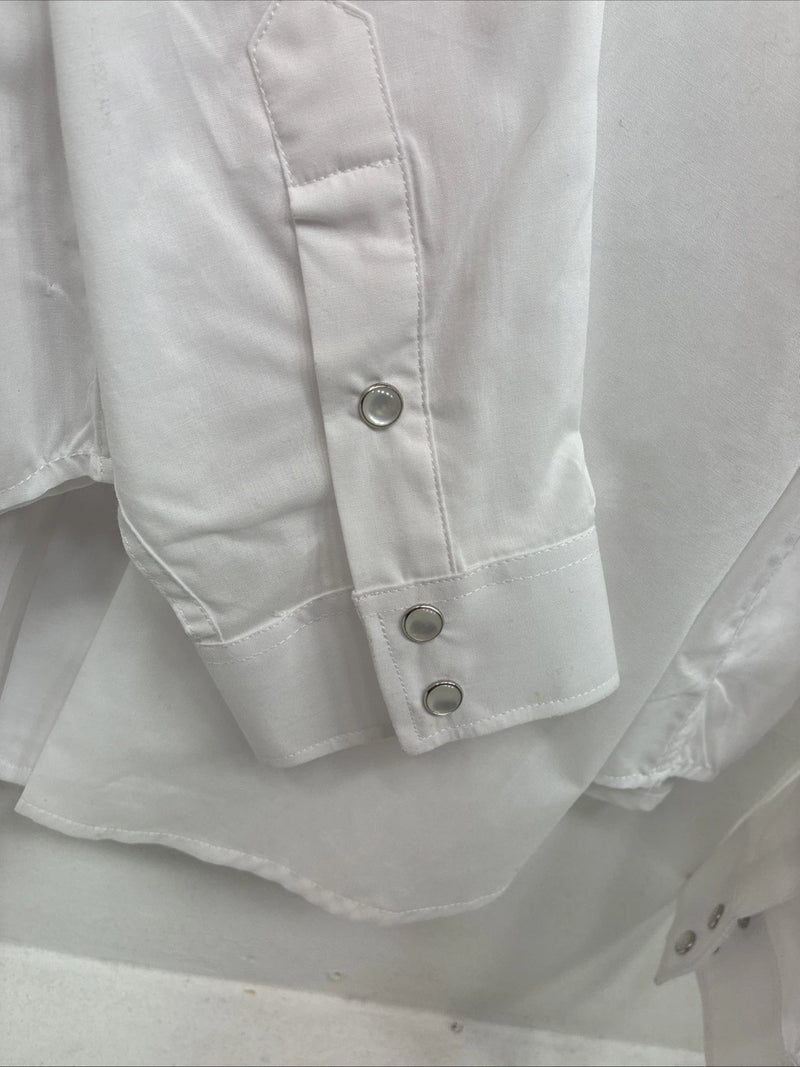 New Women’s White Horse White Gem Long Sleeve Pearl Snap 2XL GG-17