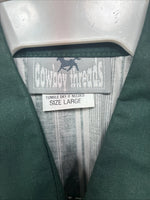 New Men’s Cowboy Threads Green Stripe Short Sleeve Button Up Large DD-43