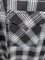 New Men’s ELY Cattleman Black White Flannel Short Sleeve Pearl Snap 4XL E-78