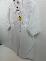 New Men’s ELY Cattleman Simple White Short Sleeve Pearl Snap 18.5 2XL M-74