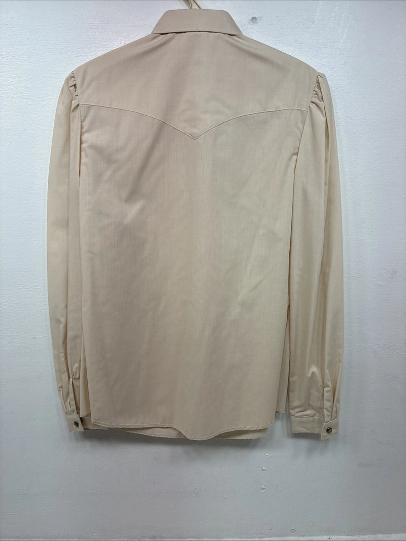New Women’s H Bar C Tan Long Sleeve Pearl Snap Size 34 II-85