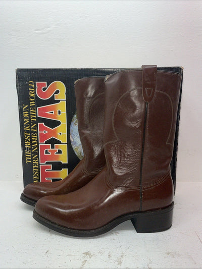 New Men’s Brown Texas Brand Cowboy Boots. 8311 11 D. 8-18