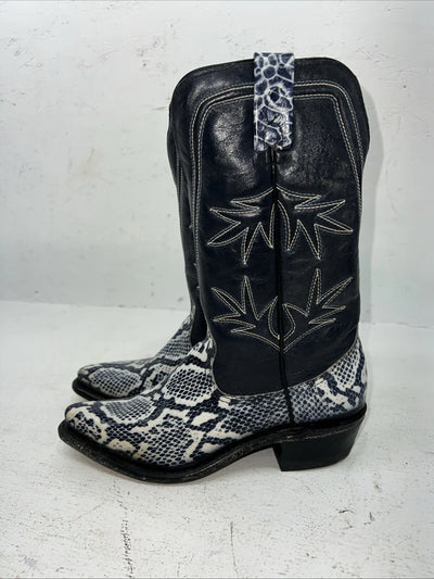 New Women’s Navy Snakeskin Texas Brand Cowboy Boots. 72 6 C. 18-93