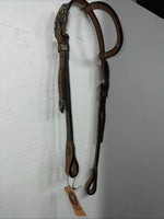 New Circle Y One Ear Leather Metal Plate Headstall #287-7107 U-37