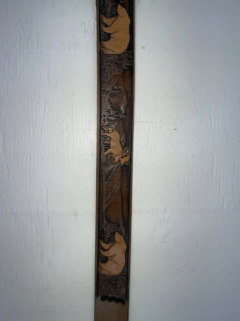 New Brown Genuine Leather Chambers Tooled 34” Belt #6381/13 Z-131