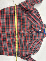 New Kids Panhandle Slim Red Plaid Long Sleeve Pearl Snap Size 10 CC-96