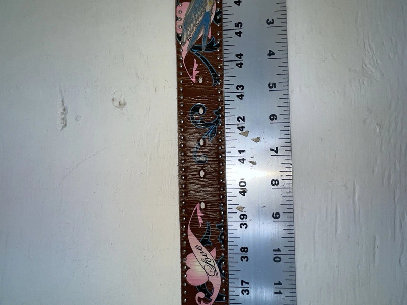 New Brown Genuine Leather Nocona Bird Stitching L Belt #N3422602