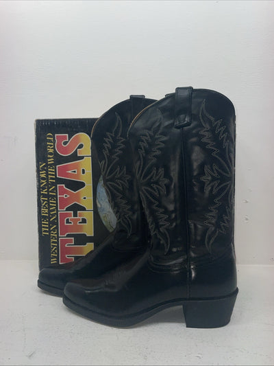 New Men’s Black Texas Brand Cowboy Boots. 1200 9.5 9 1/2 D. 6-110