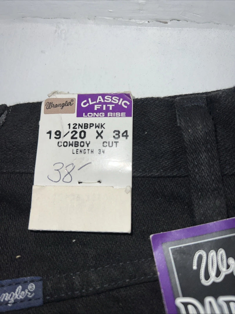 New Women’s Black Bareback Classic Fit Wrangler Jeans. 19/20x34 H-16