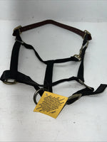 New Showman Nylon Black Halter With Genuine Leather Head Piece #6657 W-50
