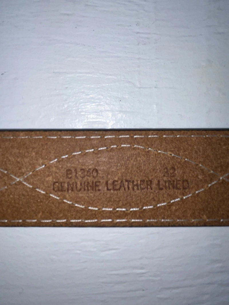 New Black Genuine Leather Badger Stitched 32” Belt #B1340 Z-174