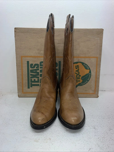 New Men’s Brown Texas Brand Cowboy boots. 7844 8.5 8 1/2 E E. 4-110￼